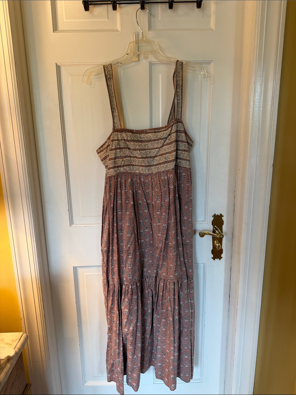 Christy Dawn Dusty Rose Floral Tiered Maxi Dress